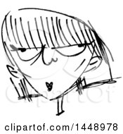 Poster, Art Print Of Black And White Doodle Sketched Female Face