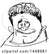 Poster, Art Print Of Black And White Doodle Sketched Male Face