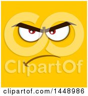 Clipart Of A Mad Face On Yellow Royalty Free Vector Illustration