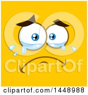 Poster, Art Print Of Crying Face On Yellow