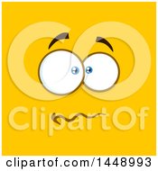 Clipart Of A Stressed Face On Yellow Royalty Free Vector Illustration