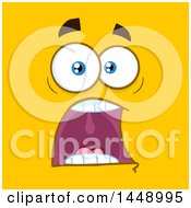 Clipart Of A Screaming Face On Yellow Royalty Free Vector Illustration