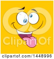 Clipart Of A Funny Face On Yellow Royalty Free Vector Illustration
