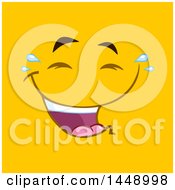 Poster, Art Print Of Laughing And Crying Face On Yellow