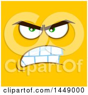 Poster, Art Print Of Furious Face On Yellow