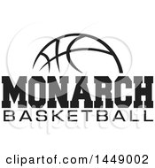 Poster, Art Print Of Black And White Ball With Monarch Basketball Text