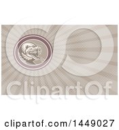 Clipart Of A Retro Angry Rattlesnake In An Oval And Rays Background Or Business Card Design Royalty Free Illustration