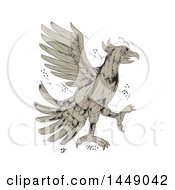 Poster, Art Print Of Low Polygon Style Aztec Cuauhtli Showing An Eagle In A Fighting Stance