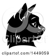 Clipart Graphic Of A Black And White Cat Face In Profile Royalty Free Vector Illustration