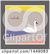 Poster, Art Print Of Flat Styled Swan On Pastel