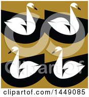 Poster, Art Print Of Flat Styled Swan Background