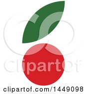 Retro Flat Styled Berry And Leaf Design