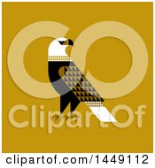 Clipart Graphic Of A Flat Styled Falcon On Yellow Royalty Free Vector Illustration