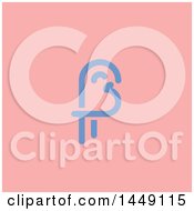 Clipart Graphic Of A Happy Baby Bird In Blue Over Pink Royalty Free Vector Illustration
