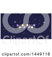 Clipart Graphic Of A Cosmic Design With Moon Text Royalty Free Vector Illustration