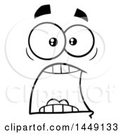 Clipart Graphic Of A Black And White Screaming Face Royalty Free Vector Illustration