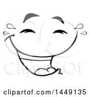 Clipart Graphic Of A Black And White Laughing And Crying Face Royalty Free Vector Illustration