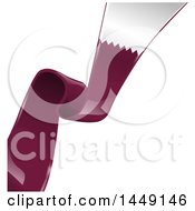 Clipart Graphic Of A Diagonal Qatar Ribbon Flag On White Royalty Free Vector Illustration