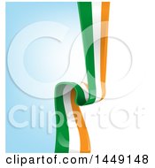 Clipart Graphic Of An Irish Ribbon Flag Over Gradient Royalty Free Vector Illustration