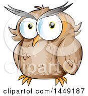 Poster, Art Print Of Cartoon Brown Owl