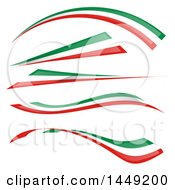 Italian Ribbon Flag Design Elements