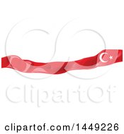 Clipart Graphic Of A Turkish Ribbon Flag Design Element Royalty Free Vector Illustration