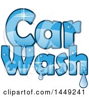 Poster, Art Print Of Sparkly Blue Car Wash Design With Water Drops