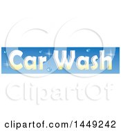 Poster, Art Print Of Sparkly Car Wash Design On Blue
