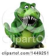 Clipart Graphic Of A 3d Green Tommy Tyrannosaurus Rex Dinosaur Mascot On A White Background Royalty Free Illustration by Julos