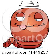 Clipart Graphic Of A Cartoon Drunk Worm Character Mascot Royalty Free Vector Illustration