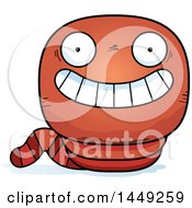 Clipart Graphic Of A Cartoon Grinning Worm Character Mascot Royalty Free Vector Illustration