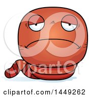 Clipart Graphic Of A Cartoon Sad Worm Character Mascot Royalty Free Vector Illustration