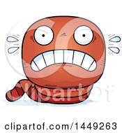 Clipart Graphic Of A Cartoon Scared Worm Character Mascot Royalty Free Vector Illustration by Cory Thoman