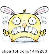 Cartoon Scared Easter Bunny Chick Character Mascot