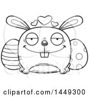 Poster, Art Print Of Cartoon Black And White Lineart Loving Easter Bunny Character Mascot