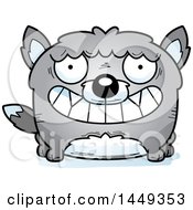 Clipart Graphic Of A Cartoon Grinning Wolf Character Mascot Royalty Free Vector Illustration