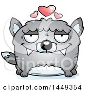 Clipart Graphic Of A Cartoon Loving Wolf Character Mascot Royalty Free Vector Illustration