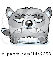Clipart Graphic Of A Cartoon Sad Wolf Character Mascot Royalty Free Vector Illustration