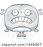 Clipart Graphic Of A Cartoon Scared Whale Character Mascot Royalty Free Vector Illustration