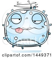 Clipart Graphic Of A Cartoon Drunk White Cell Character Mascot Royalty Free Vector Illustration