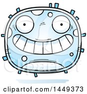 Cartoon Grinning White Cell Character Mascot