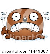 Clipart Graphic Of A Cartoon Scared Walrus Character Mascot Royalty Free Vector Illustration