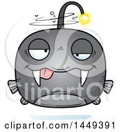 Cartoon Drunk Viperfish Character Mascot