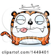 Clipart Graphic Of A Cartoon Drunk Tiger Character Mascot Royalty Free Vector Illustration