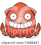 Poster, Art Print Of Cartoon Grinning Squid Character Mascot