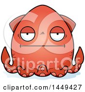 Clipart Graphic Of A Cartoon Bored Squid Character Mascot Royalty Free Vector Illustration by Cory Thoman