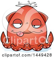 Poster, Art Print Of Cartoon Drunk Squid Character Mascot