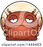 Clipart Graphic Of A Cartoon Sad Snail Character Mascot Royalty Free Vector Illustration