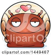 Clipart Graphic Of A Cartoon Loving Snail Character Mascot Royalty Free Vector Illustration