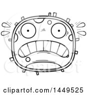 Poster, Art Print Of Cartoon Black And White Lineart Scared Cell Character Mascot